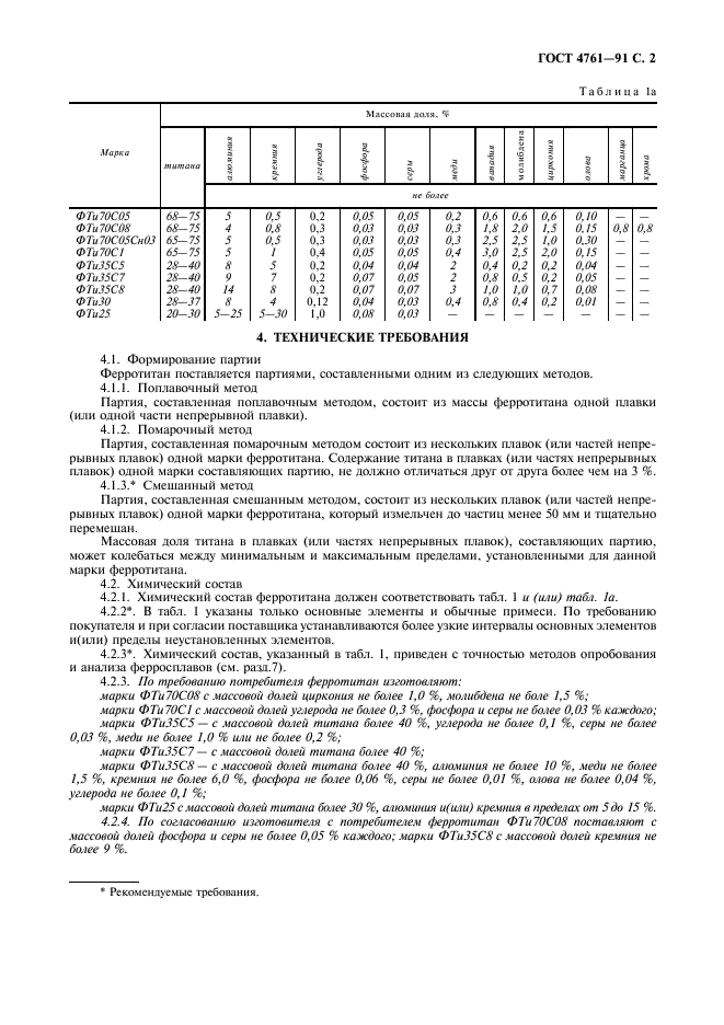 ГОСТ 4761-91 Ферротитан. Технические требования и условия поставки (фото 3 из 8)