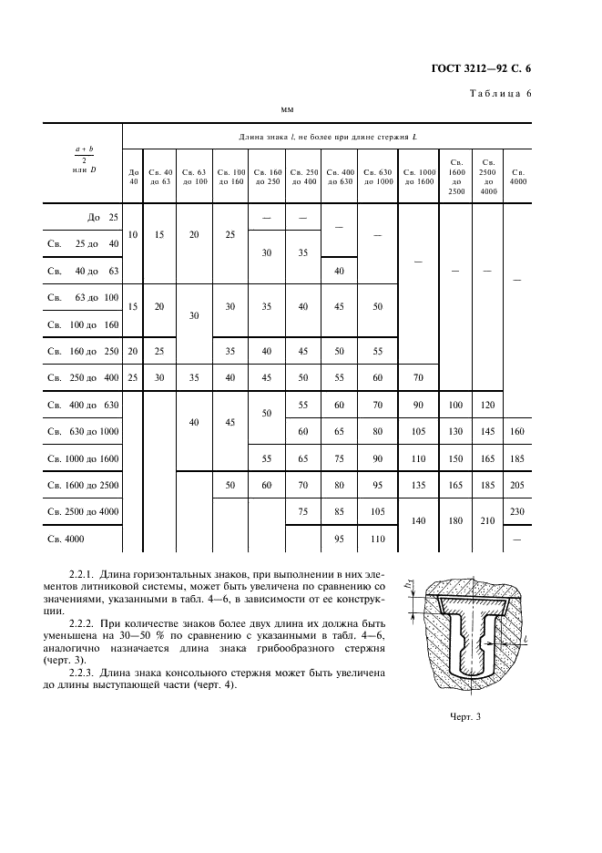 ГОСТ 3212-92 Комплекты модельные. Уклоны формовочные, стержневые знаки, допуски размеров (фото 7 из 16)