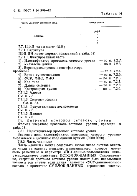 ГОСТ Р 34.1952-92 Информационная технология. Взаимосвязь открытых систем. Протокол для обеспечения услуг сетевого уровня в режиме без установления соединения (фото 43 из 89)