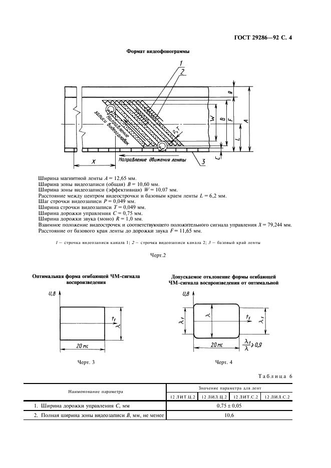 ГОСТ 29286-92 Ленты магнитные измерительные для бытовых видеомагнитофонов. Общие технические условия (фото 5 из 28)
