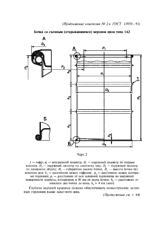 ГОСТ 13950-91 Бочки стальные сварные и закатные с гофрами на корпусе. Технические условия (фото 16 из 34)
