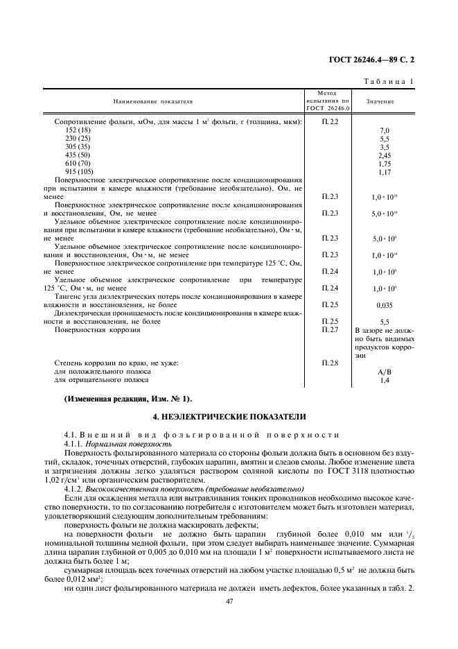ГОСТ 26246.4-89 Материал электроизоляционный фольгированный общего назначения для печатных плат на основе стеклоткани, пропитанной эпоксидным связующим. Технические условия (фото 2 из 8)