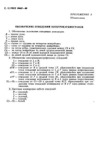 ГОСТ 19687-89 Приборы для измерения биоэлектрических потенциалов сердца. Общие технические требования и методы испытаний (фото 16 из 26)
