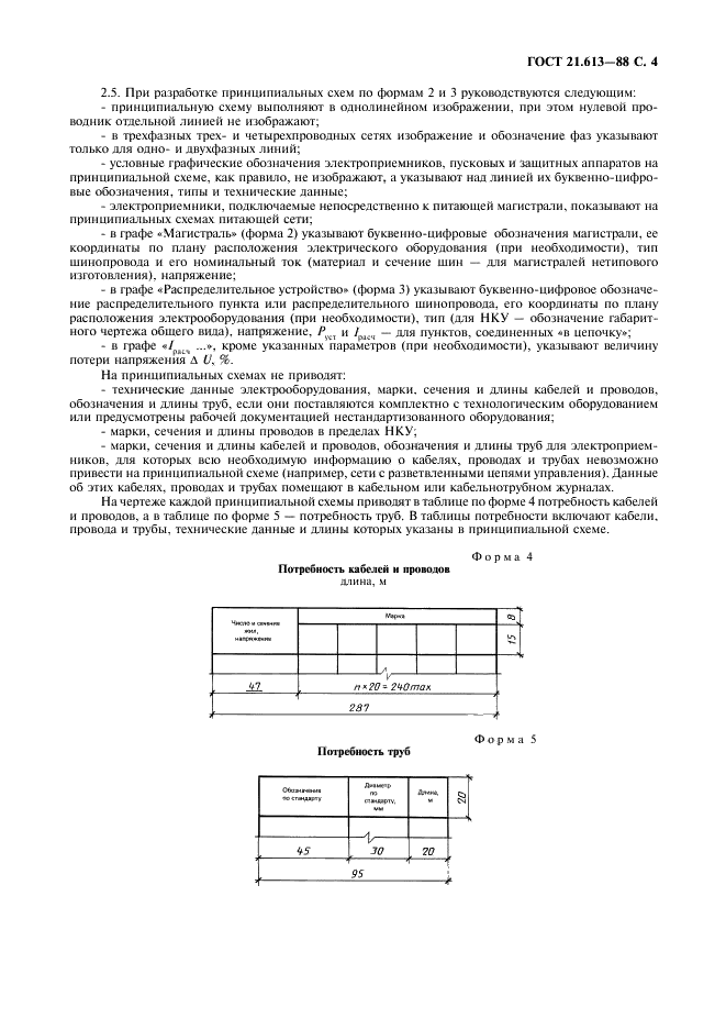 ГОСТ 21.613-88 Система проектной документации для строительства. Силовое электрооборудование. Рабочие чертежи (фото 5 из 16)