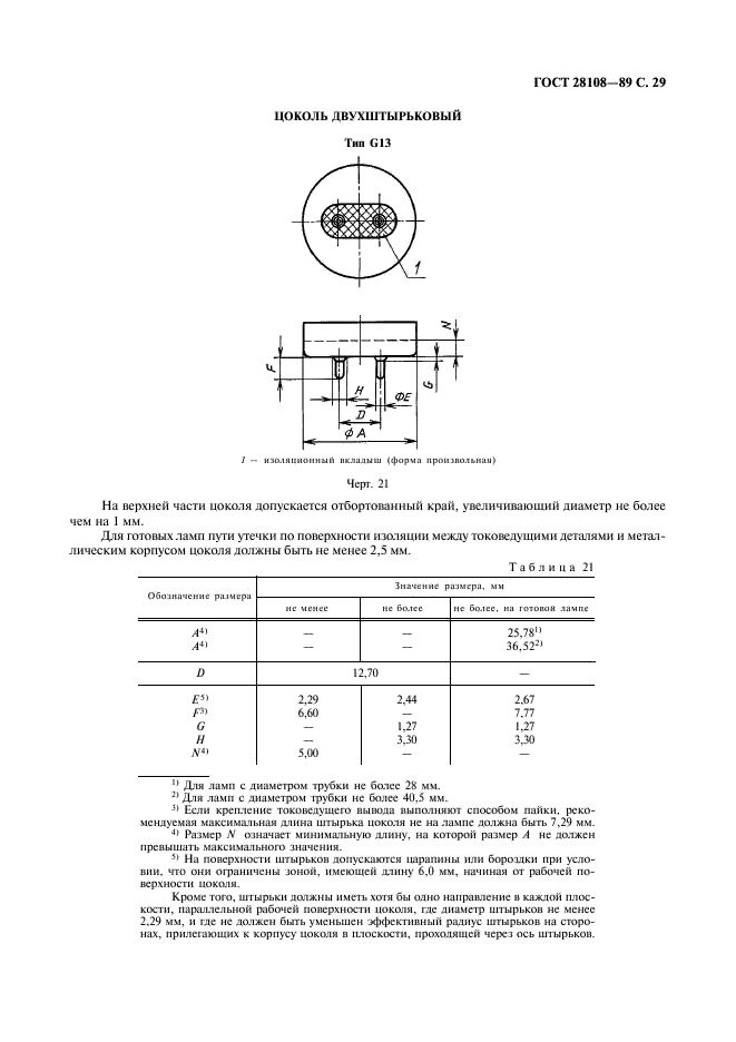 ГОСТ 28108-89 Цоколи для источников света. Типы, основные и присоединительные размеры, калибры (фото 30 из 108)
