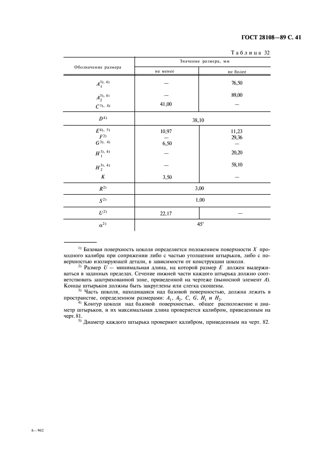ГОСТ 28108-89 Цоколи для источников света. Типы, основные и присоединительные размеры, калибры (фото 42 из 108)