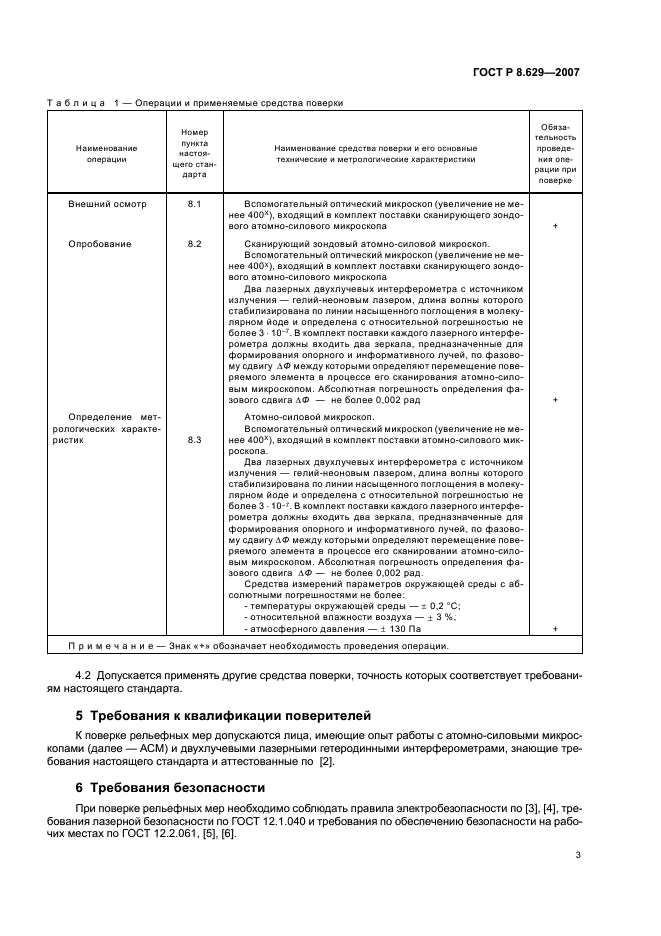 ГОСТ Р 8.629-2007 Государственная система обеспечения единства измерений. Меры рельефные нанометрового диапазона с трапецеидальным профилем элементов. Методика поверки (фото 6 из 15)