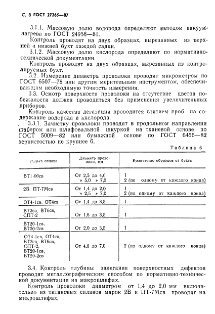 ГОСТ 27265-87 Проволока сварочная из титана и титановых сплавов. Технические условия (фото 9 из 16)