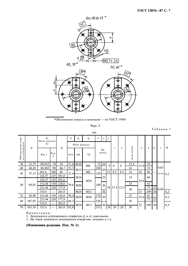 ГОСТ 13876-87 Концы шпинделей агрегатных станков. Основные размеры (фото 8 из 11)