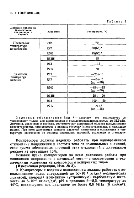 ГОСТ 6492-86 Компрессоры поршневые холодопроизводительностью не менее 5,2 кВТ (4500 ккал/ч). Типы и основные параметры (фото 6 из 8)