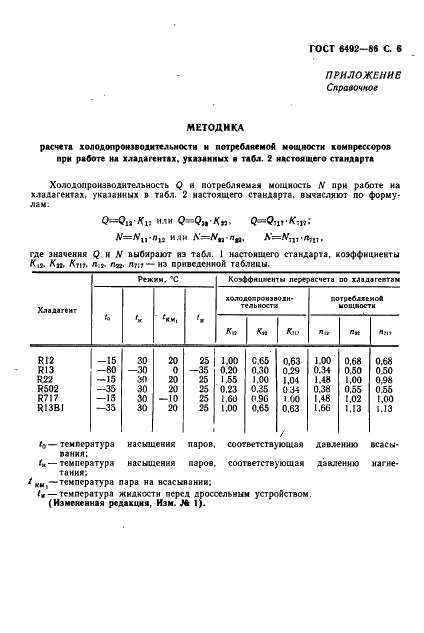 ГОСТ 6492-86 Компрессоры поршневые холодопроизводительностью не менее 5,2 кВТ (4500 ккал/ч). Типы и основные параметры (фото 7 из 8)