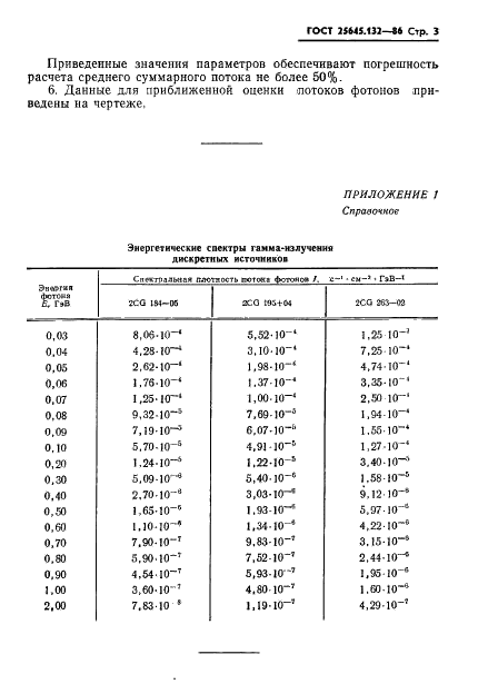 ГОСТ 25645.132-86 Гамма-излучение космическое дискретных источников. Энергетические спектры и угловые координаты (фото 5 из 7)
