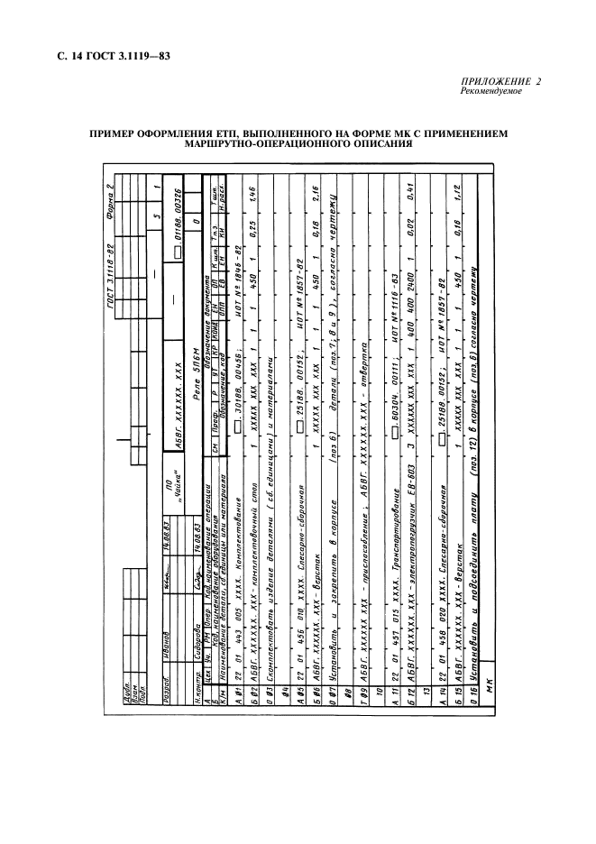 ГОСТ 3.1119-83 Единая система технологической документации. Общие требования к комплектности и оформлению комплектов документов на единичные технологические процессы (фото 15 из 17)