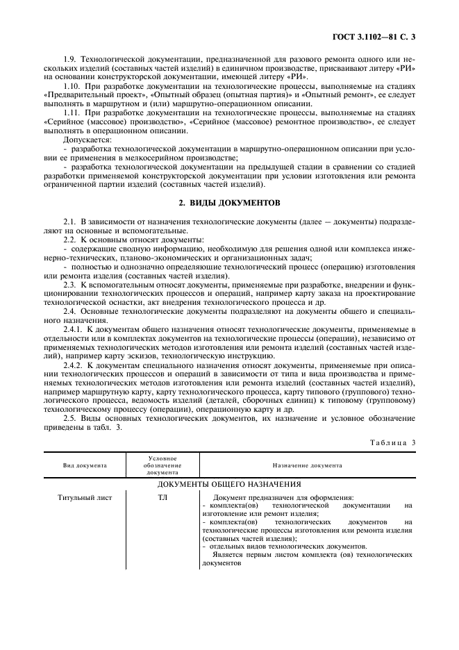 ГОСТ 3.1102-81 Единая система технологической документации. Стадии разработки и виды документов (фото 5 из 8)