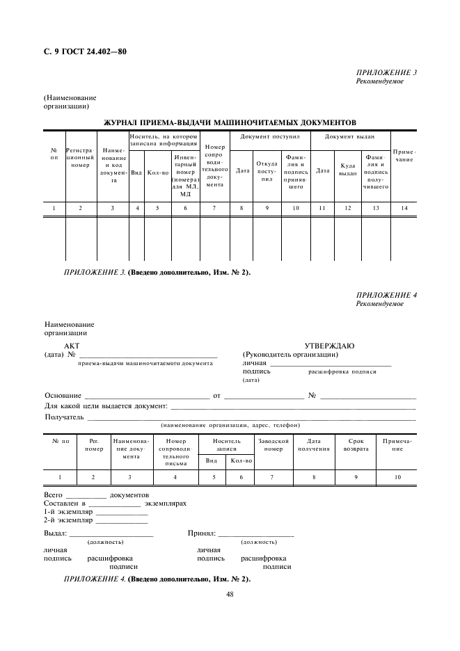 ГОСТ 24.402-80 Система технической документации на АСУ. Учет, хранение и обращение (фото 9 из 9)