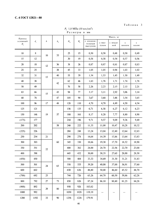 ГОСТ 12821-80 Фланцы стальные приварные встык на Ру от 0,1 до 20 МПа (от 1 до 200 кгс/см кв.). Конструкция и размеры (фото 4 из 19)