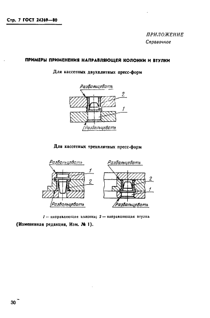 ГОСТ 24269-80 Колонки направляющие кассетных пресс-форм для изготовления резинотехнических изделий. Конструкция и размеры (фото 7 из 7)