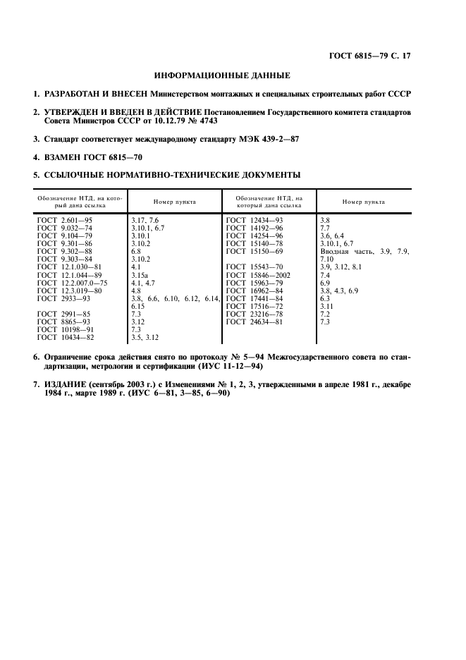 ГОСТ 6815-79 Шинопроводы магистральные и распределительные переменного тока на напряжение до 1000 В (фото 18 из 19)