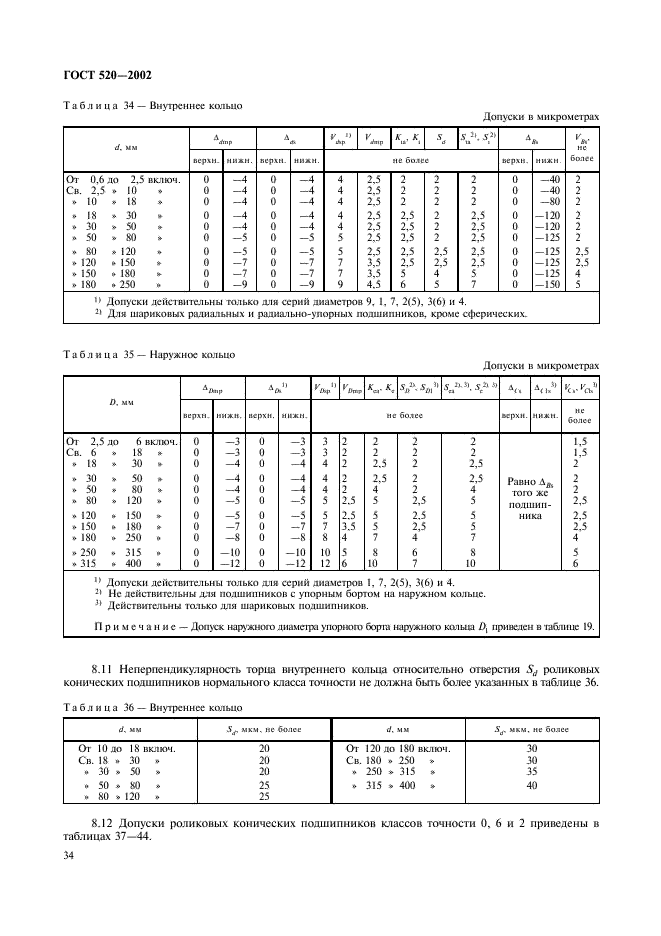 ГОСТ 520-2002 Подшипники качения. Общие технические условия (фото 37 из 70)