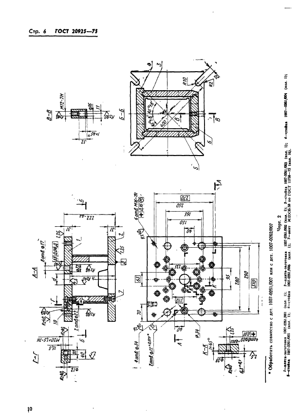 ГОСТ 20925-75 Блоки сменных пресс-форм с нижней загрузочной камерой для прессования изделий из реактопластов. Конструкция и размеры (фото 10 из 39)