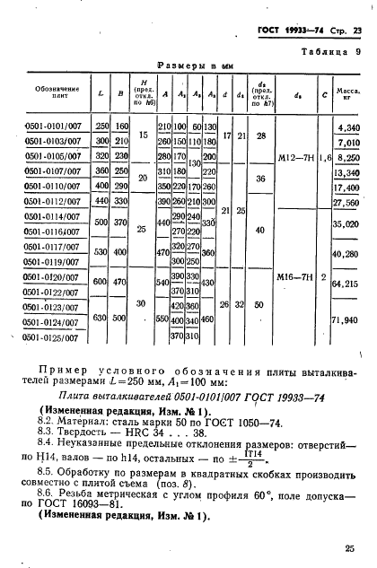 ГОСТ 19933-74 Блоки универсальные пресс-форм литья под давлением. Конструкция и размеры (фото 26 из 35)