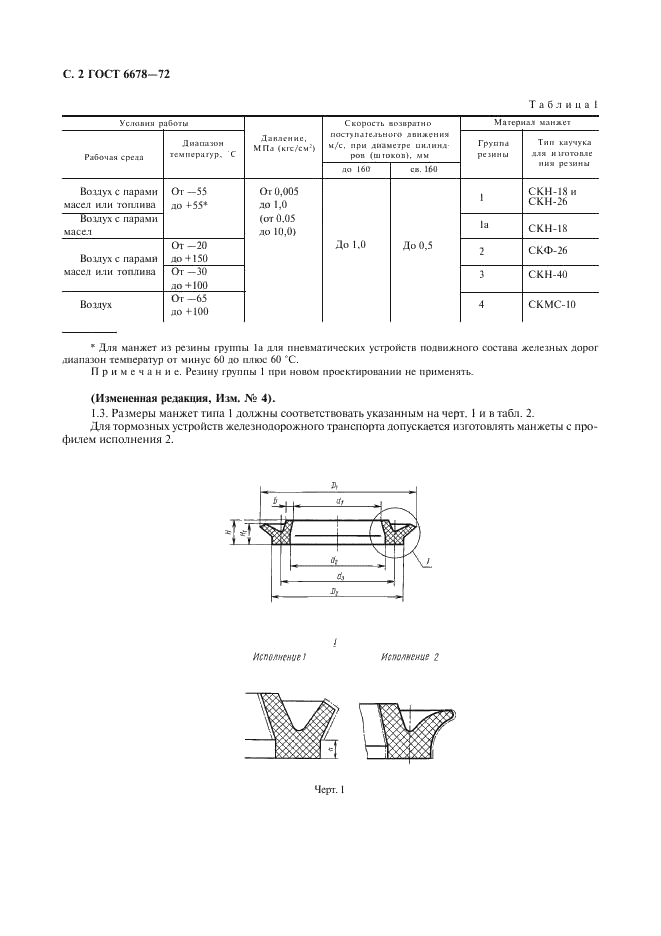 ГОСТ 6678-72 Манжеты резиновые уплотнительные для пневматических устройств. Технические условия (фото 3 из 19)