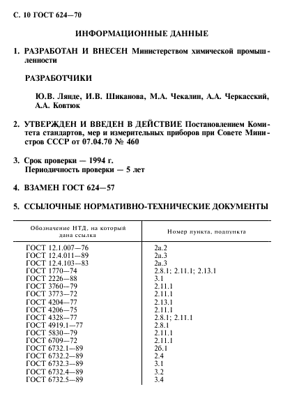 ГОСТ 624-70 Кислота салициловая (2-оксибензойная) техническая. Технические условия (фото 11 из 12)