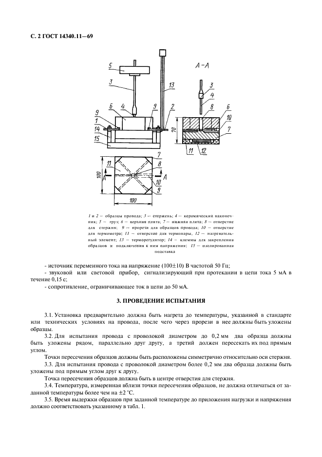 ГОСТ 14340.11-69 Провода эмалированные круглые. Метод определения термопластичности изоляции (фото 3 из 5)