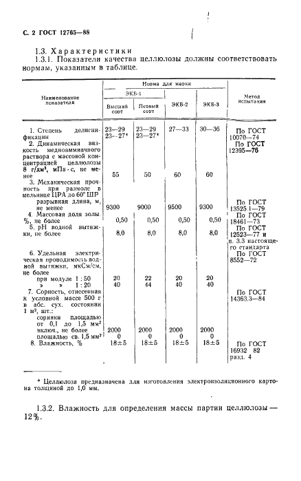 ГОСТ 12765-88 Целлюлоза хвойная сульфатная небеленая электроизоляционная. Технические условия (фото 3 из 9)