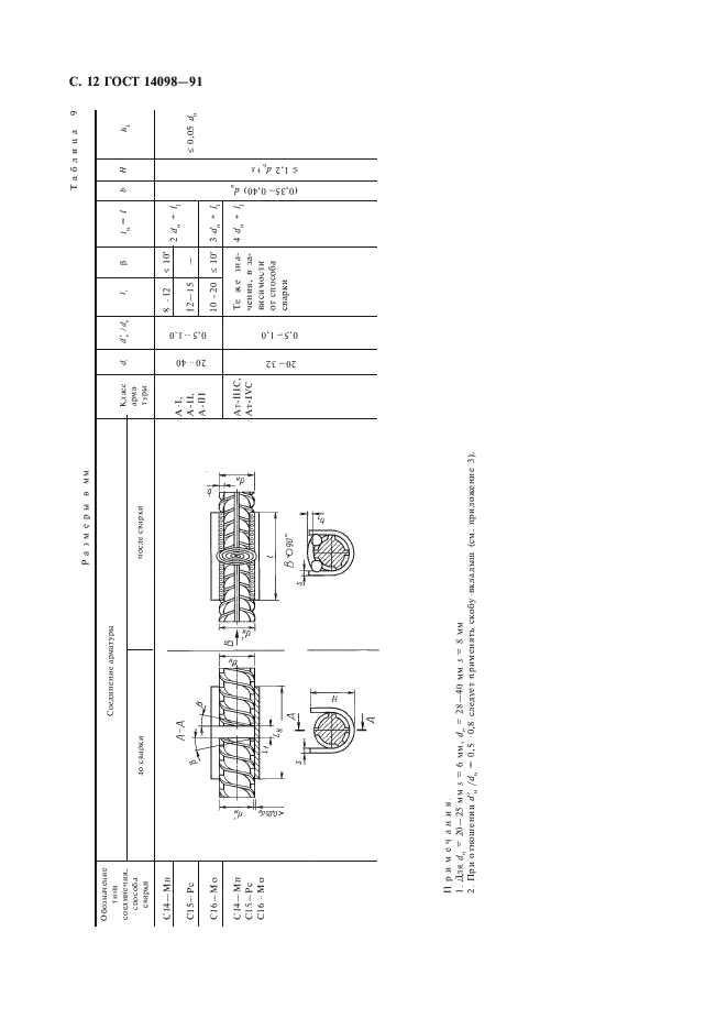 ГОСТ 14098-91 Соединения сварные арматуры и закладных изделий железобетонных конструкций. Типы, конструкции и размеры (фото 13 из 41)
