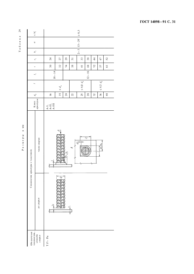ГОСТ 14098-91 Соединения сварные арматуры и закладных изделий железобетонных конструкций. Типы, конструкции и размеры (фото 32 из 41)