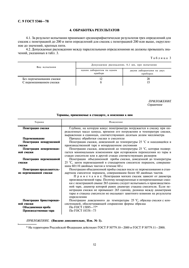 ГОСТ 5346-78 Смазки пластичные. Методы определения пенетрации пенетрометром с конусом (фото 9 из 9)