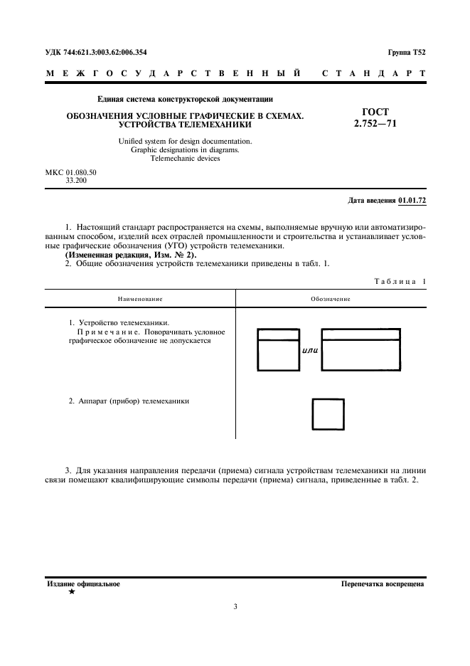 ГОСТ 2.752-71 Единая система конструкторской документации. Обозначения условные графические в схемах. Устройства телемеханики (фото 3 из 9)