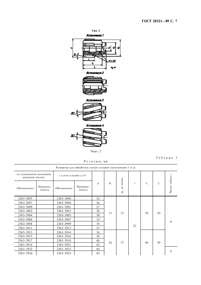 ГОСТ 28321-89 Развертки машинные, оснащенные твердосплавными напаиваемыми пластинами. Типы, параметры и размеры (фото 8 из 26)