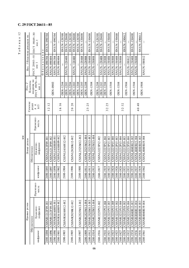 ГОСТ 26611-85 Резцы токарные проходные, подрезные и копировальные с креплением сменных пластин прихватом сверху. Конструкция и размеры  (фото 29 из 69)