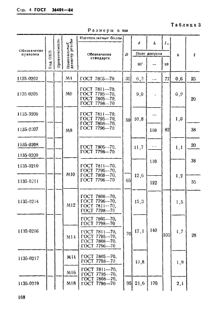 ГОСТ 26401-84 Инструмент для холодновысадочных автоматов. Пуансоны окончательные. Конструкция и размеры (фото 4 из 16)
