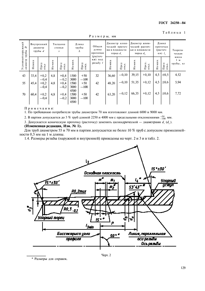 ГОСТ 26250-84 Трубы бурильные для снарядов со съемными керноприемниками. Технические условия (фото 2 из 9)