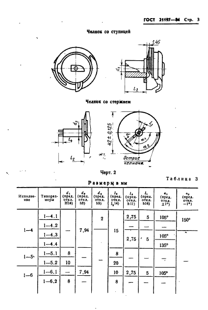 ГОСТ 21197-84 Челноки вращающиеся промышленных швейных машин. Типы и основные размеры (фото 5 из 8)