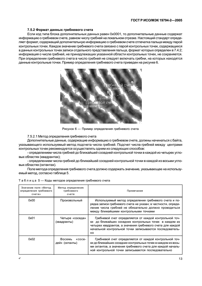 ГОСТ Р ИСО/МЭК 19794-2-2005 Автоматическая идентификация. Идентификация биометрическая. Форматы обмена биометрическими данными. Часть 2. Данные изображения отпечатка пальца - контрольные точки (фото 17 из 42)