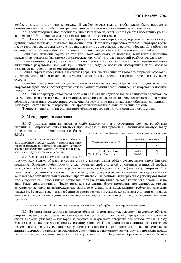 ГОСТ Р 51859-2002 Нефтепродукты. Определение серы ламповым методом (фото 8 из 18)