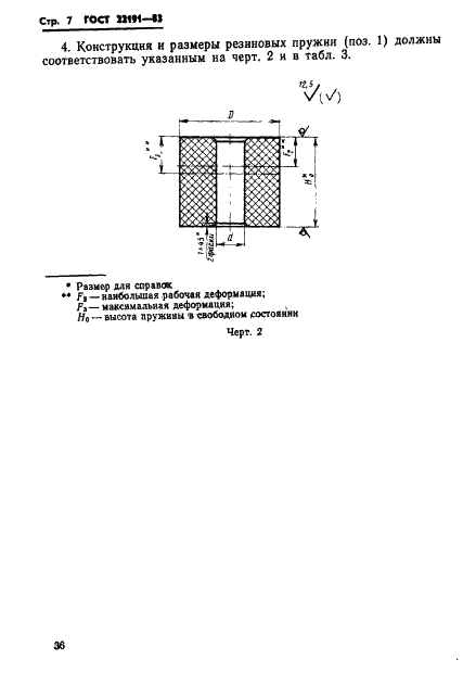 ГОСТ 22191-83 Буфера с резиновыми пружинами для штампов листовой штамповки. Конструкция и размеры (фото 7 из 11)