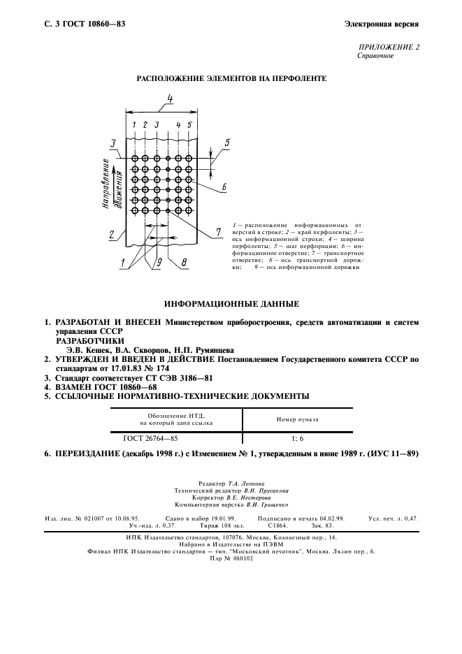 ГОСТ 10860-83 Ленты перфорированные средств вычислительной техники, аппаратуры передачи данных и телеграфных аппаратов. Форма, размеры и расположение отверстий (фото 4 из 4)