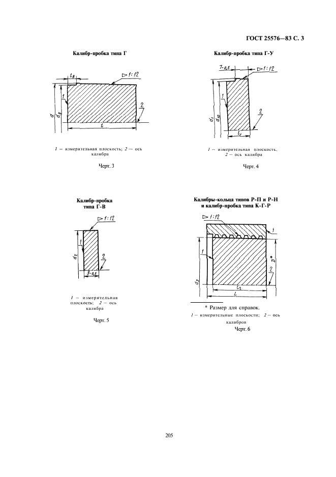 ГОСТ 25576-83 Калибры для соединений с трапецеидальной резьбой насосно-компрессорных труб и муфт к ним. Типы, основные размеры и допуски (фото 3 из 8)