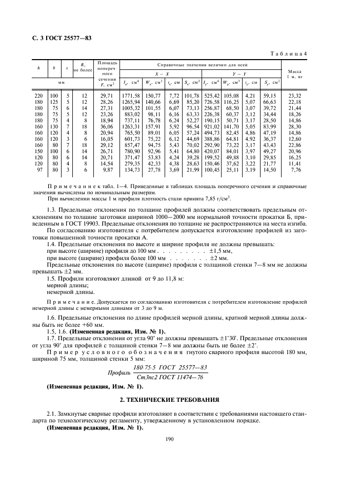 ГОСТ 25577-83 Профили стальные гнутые замкнутые сварные квадратные и прямоугольные. Технические условия (фото 3 из 5)