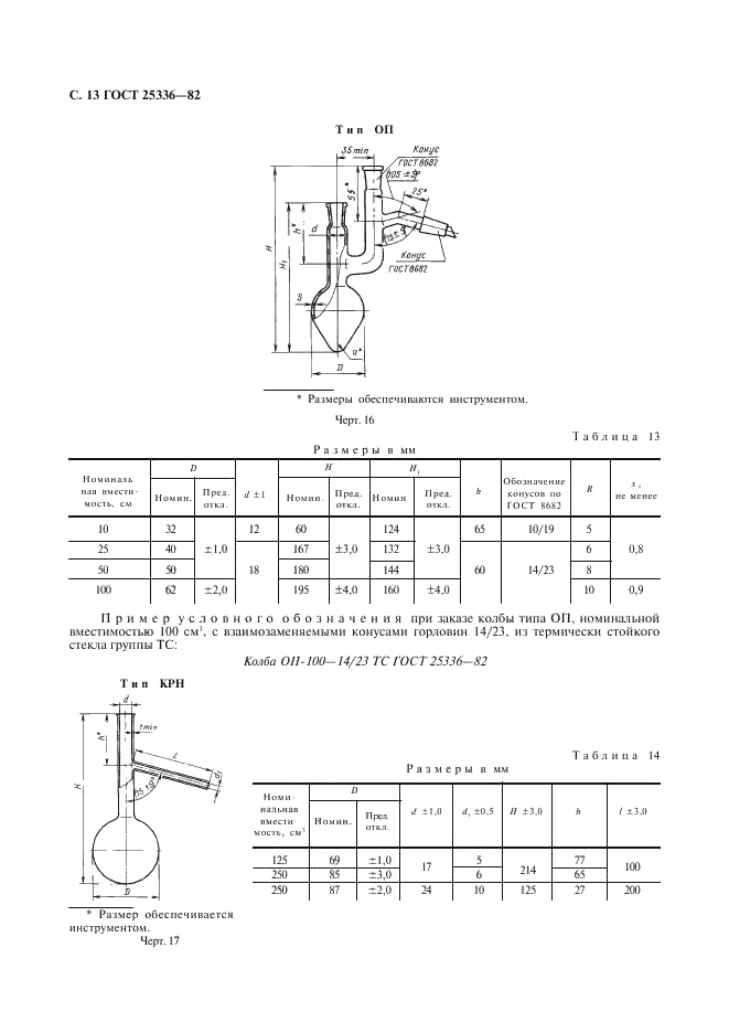 ГОСТ 25336-82 Посуда и оборудование лабораторные стеклянные. Типы, основные параметры и размеры (фото 14 из 104)