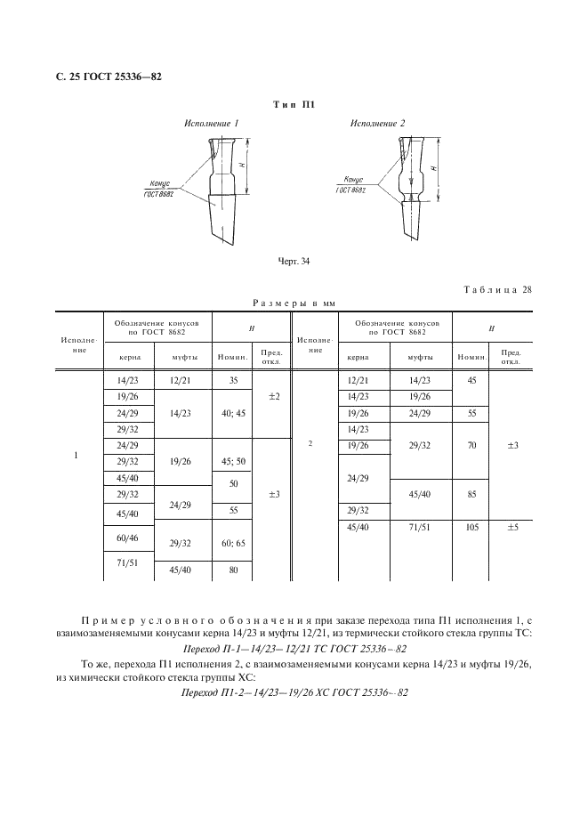 ГОСТ 25336-82 Посуда и оборудование лабораторные стеклянные. Типы, основные параметры и размеры (фото 26 из 104)