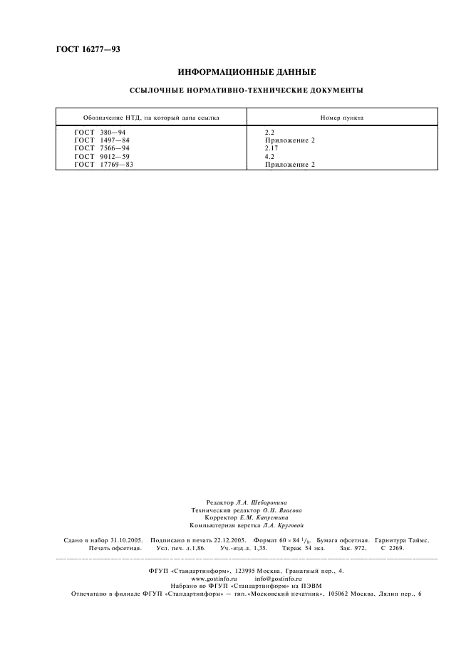 ГОСТ 16277-93 Подкладки раздельного скрепления железнодорожных рельсов типов Р50, Р65 и Р75. Технические условия (фото 16 из 16)
