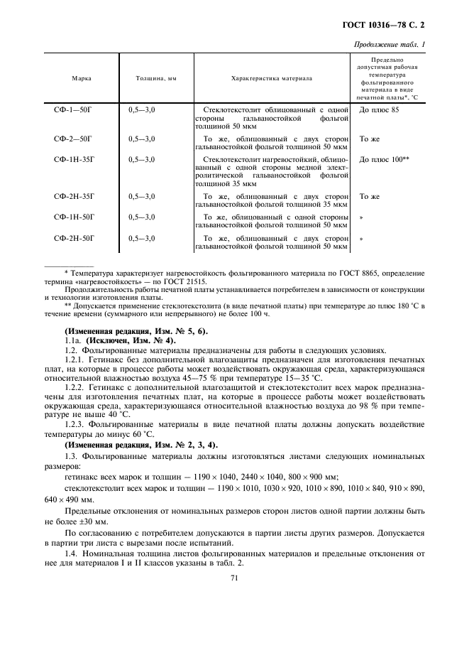 ГОСТ 10316-78 Гетинакс и стеклотекстолит фольгированные. Технические условия (фото 2 из 20)