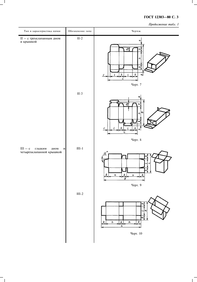 ГОСТ 12303-80 Пачки из картона, бумаги и комбинированных материалов. Общие технические условия (фото 4 из 13)
