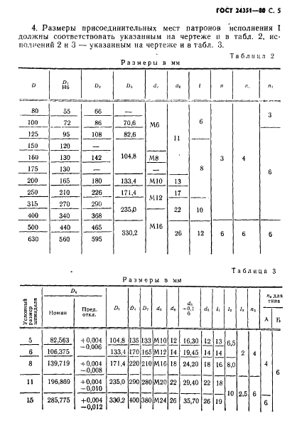 ГОСТ 24351-80 Патроны токарные самоцентрирующие трех- и двухкулачковые клиновые и рычажно-клиновые. Основные размеры (фото 6 из 11)